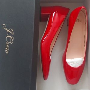 J Crew Kate Red Patent Leather size 7 block heel